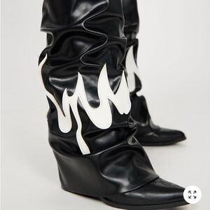 Fashion Nova fire flames Knee boots